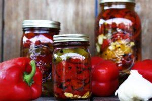5 bästa recept för matlagning paprika i olja med vitlök för vintern