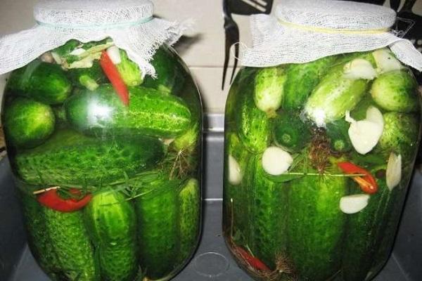 jars of cucumbers