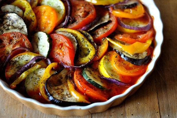 vegetables in the oven
