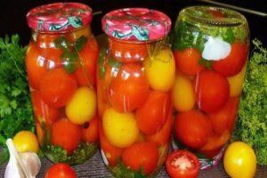 Kış için sıcak bir şekilde tuzlanmış domatesler için en iyi tarifler