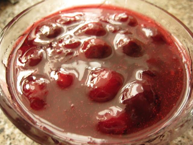 mermelada de cerezas con gelatina