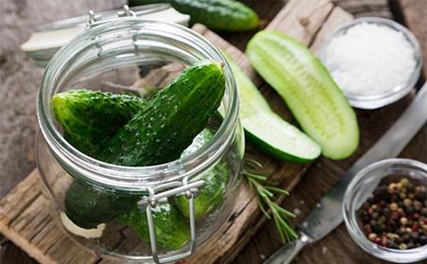 Spicy lightly salted cucumbers with celery and garlic