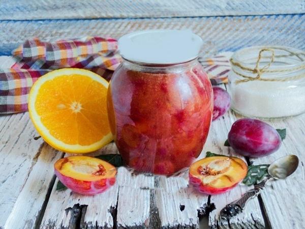 White plum jam with orange