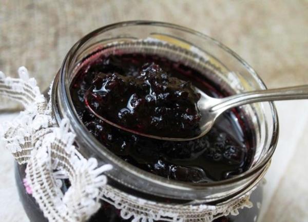 thick black raspberry jam