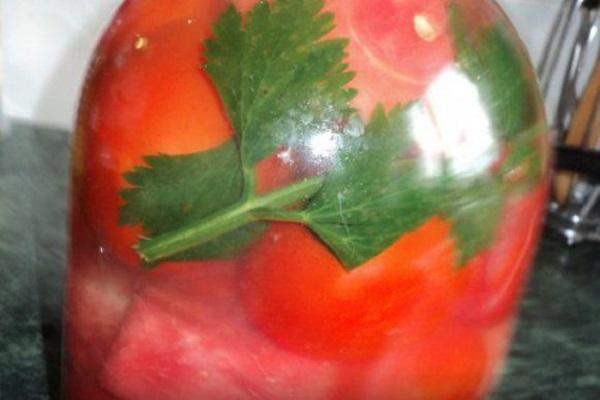 watermelon with herbs